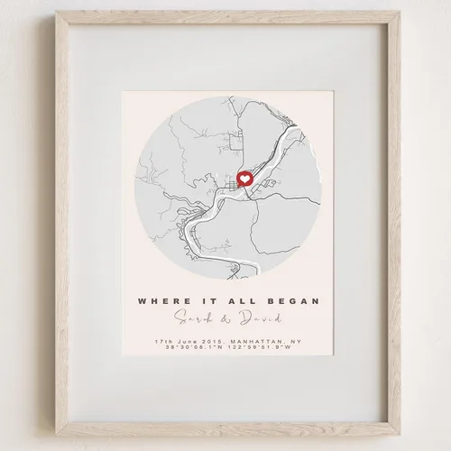 Vista 3 de VIRAGIL Mapa personalizado de dónde nos encontramos, Donde comenzó todo, Regalos de impresión de mapa de compromiso, Mapa de ciudad personalizado