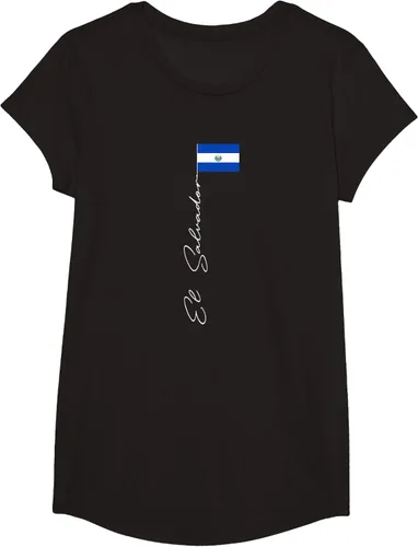 Vista 5 de Camiseta patriótica con bandera de El Salvador, Negro