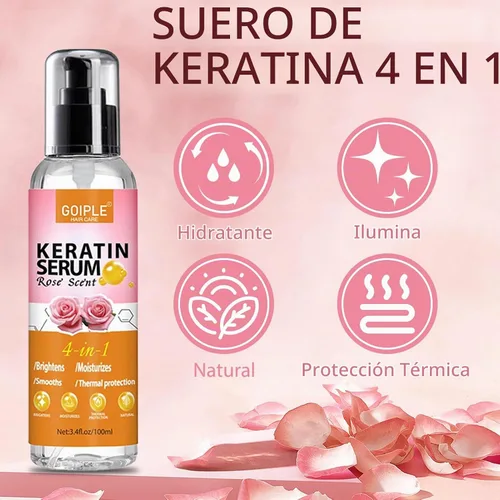 Vista 4 de Suero de queratina para el cabello, aceite hidratante y peinado de queratina, control antiencrespamiento, nutre y repara, aceite de suero