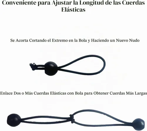 Vista 5 de Cuerdas elásticas de bolas de 6 pulgadas, correas de lona de látex natural