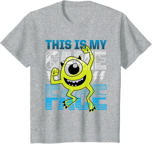 Vista 53 de Disney Pixar Monsters Inc. Mike Wazowski Game Face Camiseta Negro