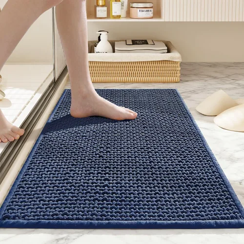 Vista 14 de Alfombras de baño antideslizantes lavables, alfombra de baño súper absorbente y delgada de secado rápido de pelo bajo para baño pequeño