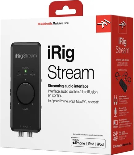 Vista 4 de IK Multimedia iRig Stream interfaz de audio estéreo para iPhone, iPad, Mac, iOS y PC con USB-C, Lightning y USB para grabación de 24 bits, 48 kHz