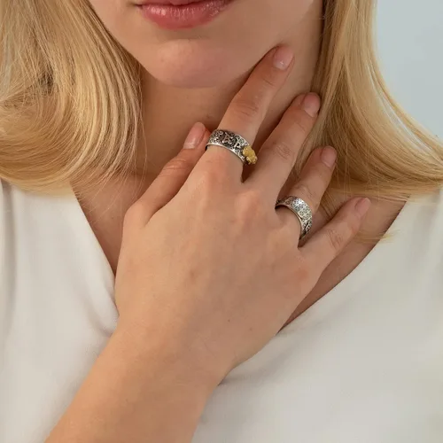 Vista 5 de Vikeney 2 anillos ajustables de mantra Feng Shui Pixiu para hombres y mujeres, amuleto budista de la suerte, mantra, protección cuádruple, riqueza