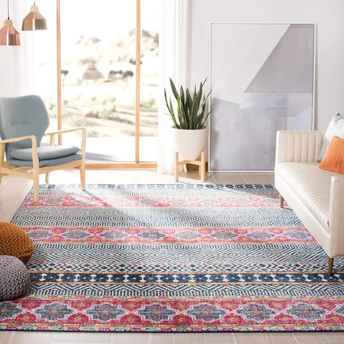 Vista 26 de SAFAVIEH Madison Collection - Alfombra decorativa de 2 pies 3 pulgadas x 4 pies, color carbón y gris, diseño bohemio chic, no desprende pelusa