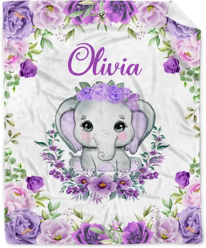 Vista 39 de Manta de bebé personalizada con ciervos florales, manta personalizada de ciervos con nombre para bebé, manta de recepción personalizada de ciervos