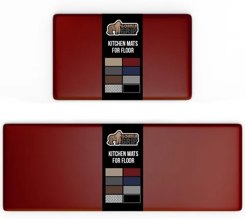 Vista 12 de Gorilla Grip - Tapete antifatiga acolchado para cocina, escritorio, ergonómico, superficie rugosa resistente a los rayones y al agua, para comodidad