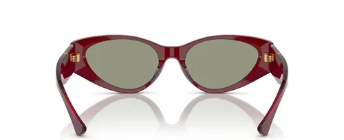 Vista 3 de Versace Gafas de sol para mujer, montura negra, lentes gris oscuro, 2.165 in