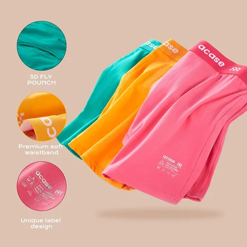 Vista 4 de ACASE Mens Underwear Boxers Briefs Cotton Stretchy Underwear Pack Compression Boxer with Pouch Breathable Brief for Men