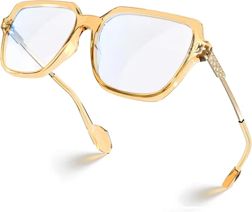 Vista 13 de VISOONE - Paquete de 2 anteojos de bloqueo de luz azul de gran tamaño con elegante marco cuadrado TR90 y patillas metálicas para mujeres y hombres