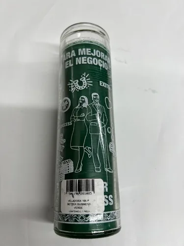 Vista 2 de Better Business (para Mejorar El Negocio) Vela de pilar verde sin perfume en cristal