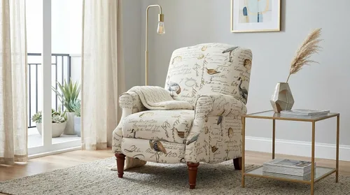 Vista 6 de Sunset Trading Accent - Reclinador reclinable, marfil/marrón/gris