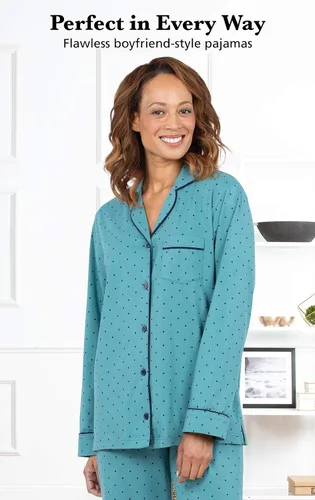 Vista 48 de PajamaGram Conjunto de pijama para mujer – Pijama para mujer, jersey novio, 100% algodón