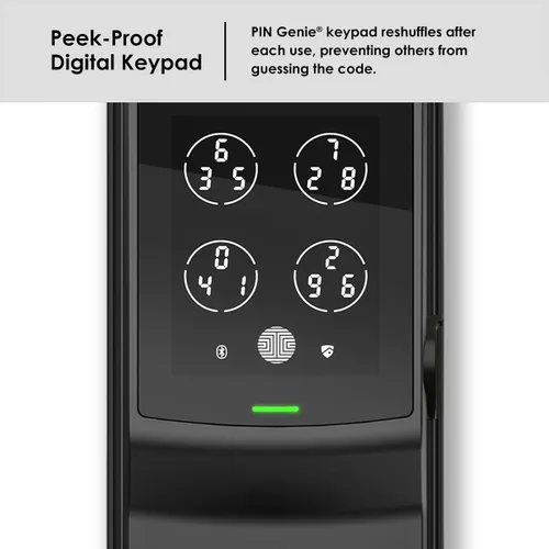 Vista 4 de Lockly Secure Plus - Cerradura de puerta inteligente, entrada sin llave con huella digital y tarjeta RFID, teclado PIN Genie, control