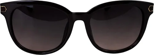 Vista 2 de AlterImage Allure Fashion - Gafas de sol retro para mujer, montura marrón, con patillas de metal de doble color y lentes marrón degradado, café