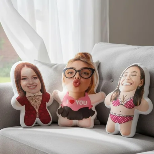 Vista 7 de LOVELYPOD Almohada facial personalizada, regalos para novio, novia, almohada de fotos personalizada, regalo divertido para pareja para cumpleaños