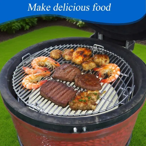 Vista 2 de S2C (1-Paquete) Sistema de Rejilla de Cocina Accesorio para Parrilla para Kamado Joe Classic de 18", Huevo Verde Grande, Coyote The Asado Cooker