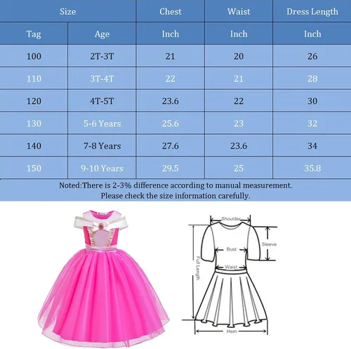 Vista 5 de Disfraz de princesa para fiesta de cumpleaños, disfraz de Halloween para niñas de 3 a 10 años