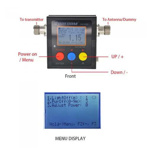 Vista 7 de Surecom SW-102HF 1.5-70MHz V.S.W.R. y Medidor de Potencia