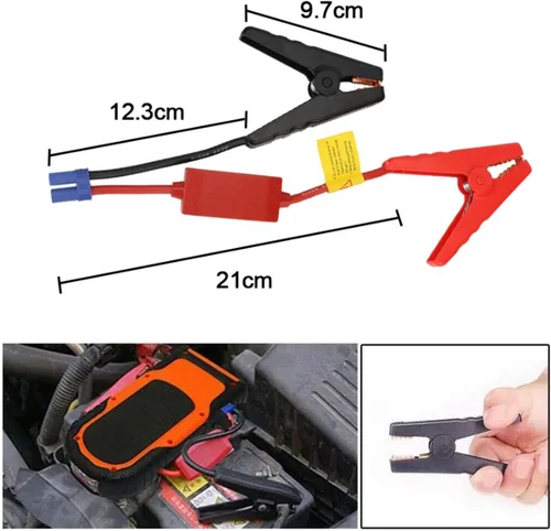 Vista 4 de Cable de Arranque con Abrazaderas, Cable de Refuerzo con Conector EC5 y Módulo de Prevención de Carga Inversa para Arranque de Coche Jump Starter