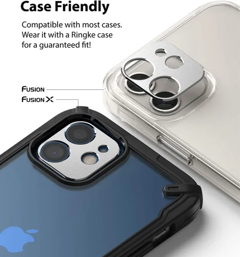 Vista 8 de Ringke Estilo de cámara compatible con iPhone 12 Mini protector de lente de cámara - Plata