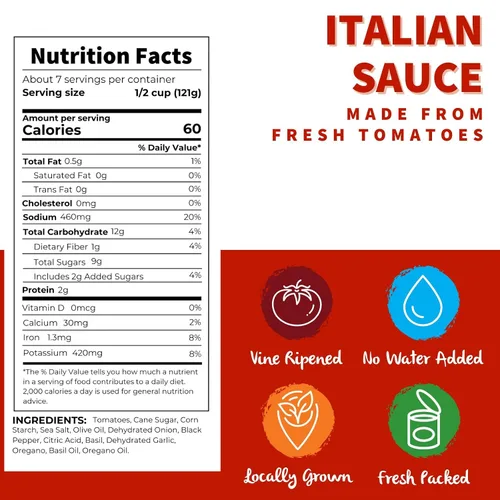 Vista 2 de Dei Fratelli Salsa italiana (latas de 28 onzas, paquete de 6) - Madurado en vid - Sin agua añadida, sin pasta - Sin OMG, sin gluten - Receta