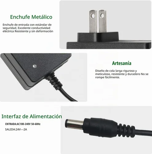 Vista 4 de 2 Pack HZHFCB Adaptador de fuente de alimentación de 24V 24 voltios 2A Adaptador de fuente de alimentación Convertidor AC a DC Transformador Entrada