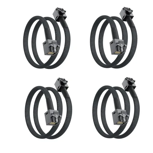 Vista 11 de 10Gtek SFF-8643 a SFF-8643 12G Mini SAS HD Cable interno con banda lateral, para placa trasera NVMe/controlador RAID, 100 ohmios, recto a recto, 1.0