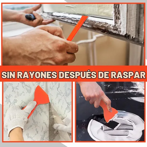 Vista 8 de Tallew Juego de raspadores de plástico de 9 piezas, herramienta de pintura Naranja