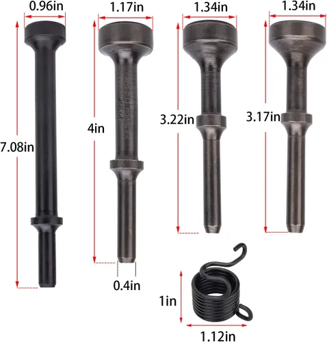 Vista 6 de Juego de brocas de martillo de aire suavizante, kit de herramientas de martillo de aire suavizante de 5 piezas, accesorios de martillo de aire