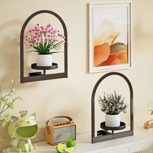 Vista 7 de Flenpptly Soporte para plantas de pared, maceta de pared para plantas de interior, estantes de ventana para múltiples plantas en interiores