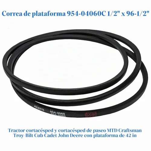 Vista 4 de 954-04060C - Cinturón de cubierta de 1/2" x 96-1/2" para cortacésped Troy Bilt de 42 pulgadas, sustituye a MTD, Troy-Bilt, Craftsman, Cub Cadet