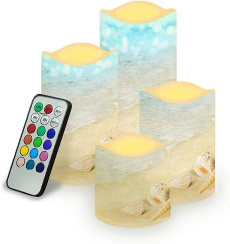 Vista 16 de Jeiento American Flag Flameless Candles 4 Pack 4th of July Home Decoration Flower American Flag LED Candles Battery Operated with Timer Remote