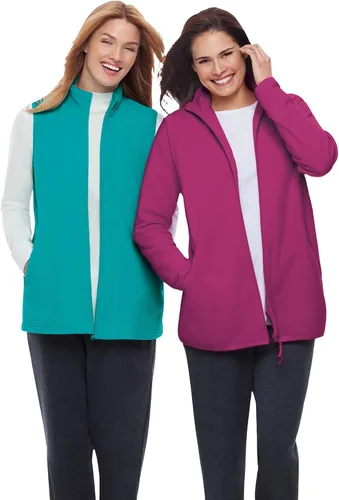 Vista 5 de Woman Within - Chaleco de forro polar con zíper frontal para mujer talla extra grande