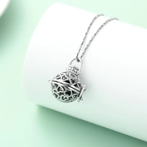 Vista 4 de Yinplsmemory Cremation Jewelry Hollow Heart Urn Necklace for Ashes for Women Men with Always In My Heart Memorial Locket Pendant Keepsake Jar