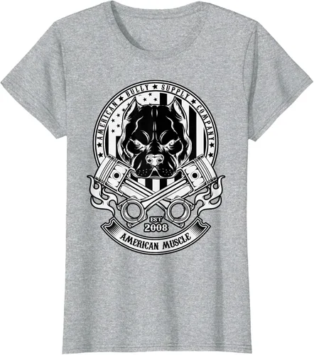 Vista 21 de American Muscle - Camiseta de cabeza dura Pit Bull American Bully, Negro, S