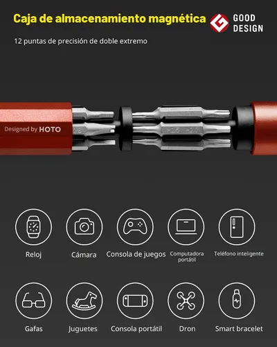 Vista 5 de HOTO Juego de destornilladores de precisión 24 en 1, juego de destornilladores mini con múltiples puntas magnéticas, juego de destornilladores