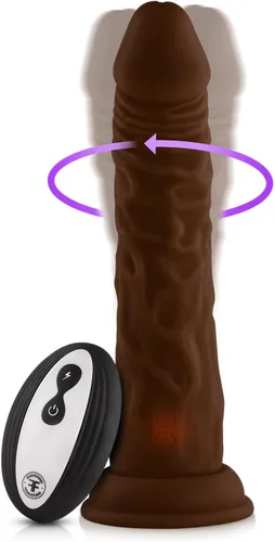 Vista 5 de Femme Funn Turbo Shaft - Consolador realista con base de ventosa, juguete sexual realista giratorio de 360°, impermeable, 8 modos de vibración