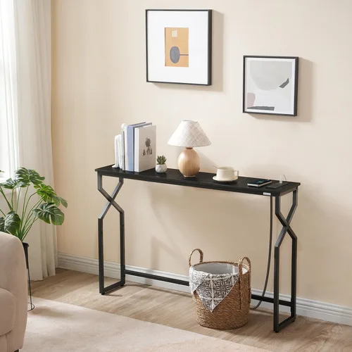 Vista 9 de MAHANCRIS - Mesa de sofá de 44.9 pulgadas, mesa consola estrecha de 9.4