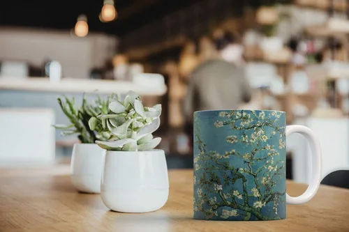 Vista 6 de MUGBREW Classic Art - Taza de café de cerámica de almendra Vincent Van Gogh, 11 onzas
