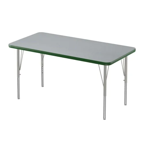 Vista 65 de Correll - Mesa rectangular de actividades para el aula de 30 x 60 pulgadas, altura ajustable (19-29 pulgadas), parte superior de granito gris, borde