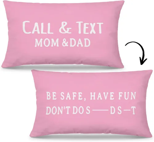 Vista 13 de Mingnei Funda de almohada con texto en inglés "Call Your Mom", divertida funda de almohada reversible decorativa de 12 x 20 pulgadas, regalos