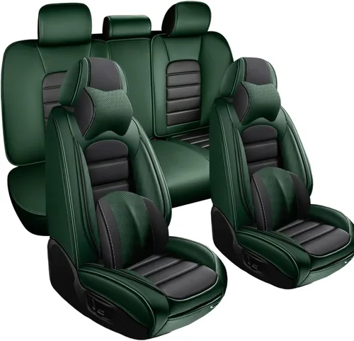 Vista 33 de Fundas de asiento para GMC Canyon 2004-2024, 2 fundas de asiento de automóvil de cuero, fundas protectoras de asiento impermeables, fundas