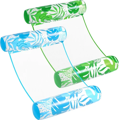 Vista 12 de SLOOSH 2 Packs Hammock Pool Floats Adults, 4-in-1 Multi-Purpose Inflatable Pool Floats PVC Water Hammock Lounge Floaties