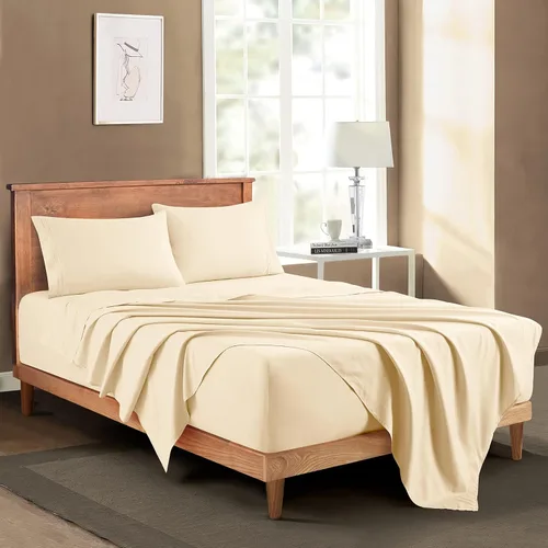 Vista 79 de Manyshofu Juego de sábanas de tamaño individual con bolsillos extra profundos, sábanas y fundas de almohada de 1800 hilos de lujo para hotel, juego