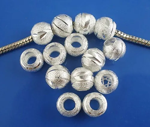 Vista 4 de Diez (10) Cuentas espaciadoras con brillo para pulseras de cadena tipo serpiente