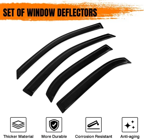 Vista 2 de Deflectores de visera de ventana con cinta, compatibles con Chevy Equinox 2010-2017, protectores de lluvia de ventana de estilo delgado, con tinte