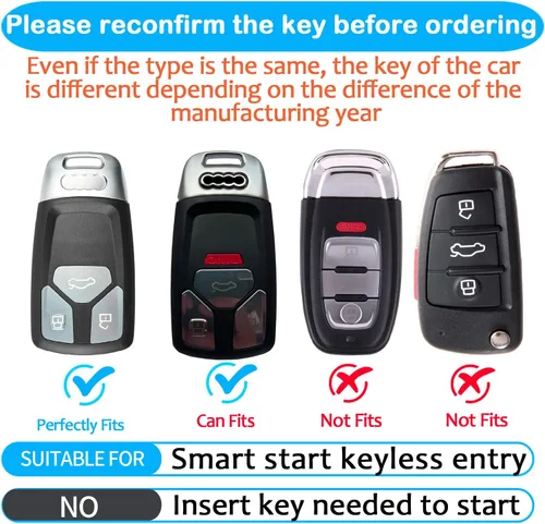 Vista 2 de Funda para llavero Audi para Audi A4 Q7 Q5 TT A3 A6 SQ5 R8 S5 Smart Key Shell Case Azul