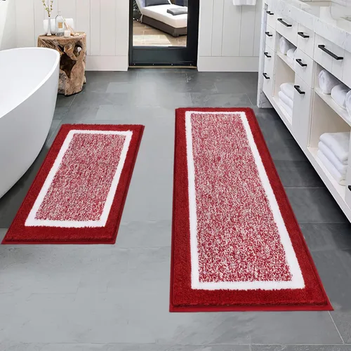 Vista 66 de Pauwer Juego de baño, alfombras de baño antideslizantes, alfombras de ducha absorbentes para suelo de baño, bañera y ducha, color azul aguamarina