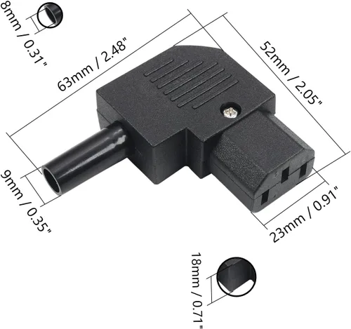 Vista 2 de Fielect C13 Adaptador de enchufe de alimentación Conector de alimentación CA Enchufe de alimentación AC110-250V 10A 3 pines Terminales Adaptador